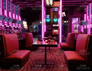 赛博朋克大型游戏厅Blend工程源文件