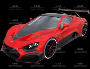 红色酷炫跑车Blend模型