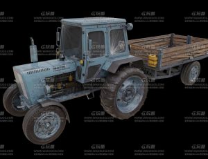 农场拖车Blend模型