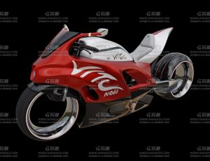 科技无轮毅摩托车Blend模型