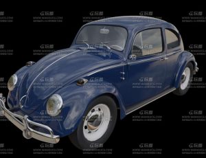 蓝色复古甲壳虫车Blend模型