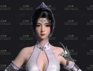 武侠美女国风古代高精度美型角色CG模型