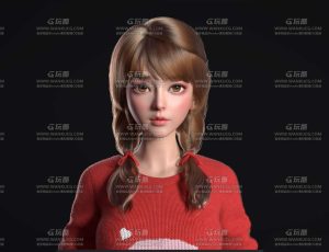 校园女孩高精度美型角色CG模型