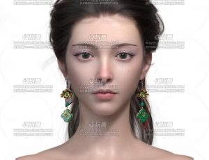 古典写实美女高精度半身美型CG模型