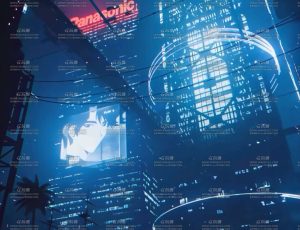 赛博朋克未来科幻夜景大城市动画场景Blender工程源文件