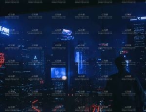 赛博朋克夜晚大都市动画场景Blender工程源文件