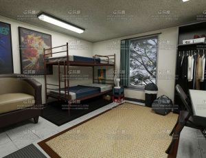 破旧简陋宿舍Blender工程源文件