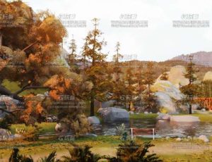 郊区公园场景Blender工程源文件