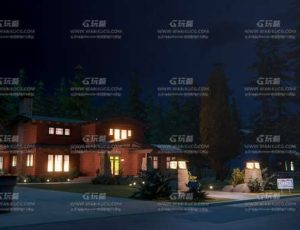 郊区小镇夜晚白天场景Blender工程源文件