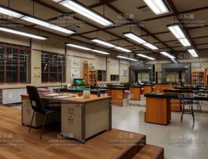 宽敞化学实验室Blender工程源文件