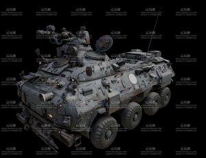 高精度科技装甲车Blend模型