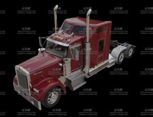 大红卡车头Blend模型