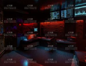 赛博朋克商务大楼室内场景Blender工程源文件