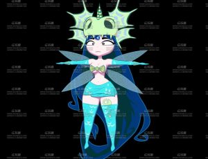 卡通风格海女Blend模型