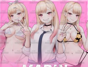 可爱金发卡通女孩MARIN Blend模型