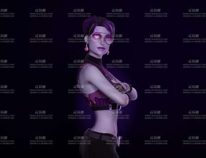 时髦黑客女Blend模型