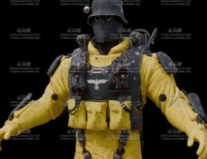 黄色服装生化部队战士Blend模型