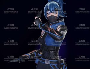 科幻风格化女忍者Blend模型