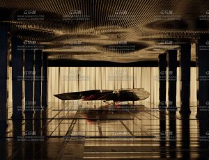 科幻黄色灯光氛围科技密室Blender工程源文件