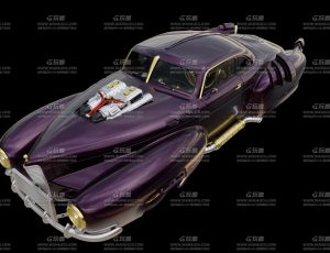 未来赛博朋克老爷车Blend模型