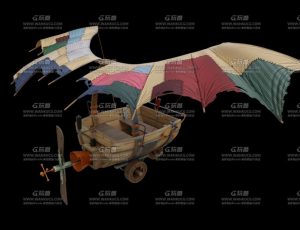 中土世纪木制飞机Blend模型