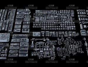 高级机械零部件模型包Blend资产库
