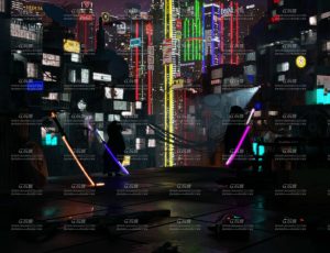 赛博朋克楼顶景观场景Blender工程源文件