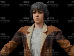 时髦夹克女生Blend模型