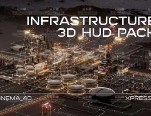 C4D高级科技HUD插件预设