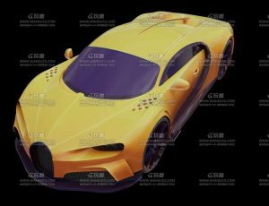 布加迪威龙黄色跑车Blend模型