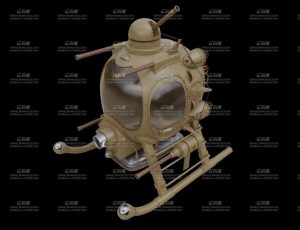 单人潜水艇 Blend模型