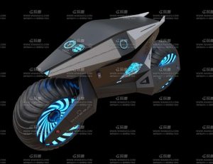 科技单人驾驶机车摩托 Blend模型