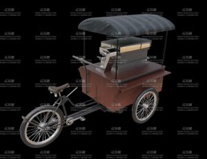 摆摊三轮车 Blend模型