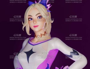 风格化卡通女啦啦队员 Blend模型