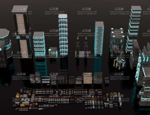 高档科技建筑模型包Blend资产库