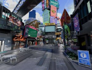 科幻赛博朋克广场Blender工程源文件