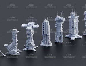 异形高精度科技建筑模型包Blend资产库