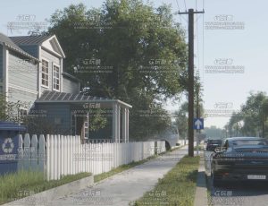 郊区别墅道路场景Blender工程源文件