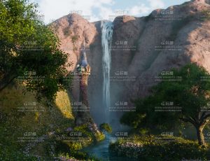 精灵河流小屋场景Blender工程源文件