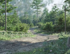 树林绿茵小道场景Blender工程源文件