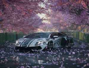 兰博基尼樱花场景Blender工程源文件
