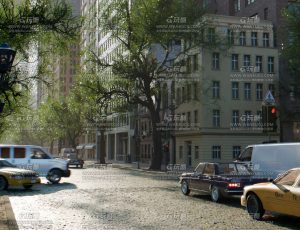 美国城市街道场景Blender工程源文件