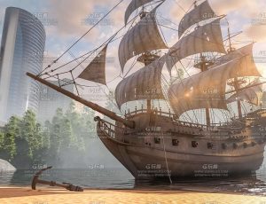 搁浅远航场景Blender工程源文件