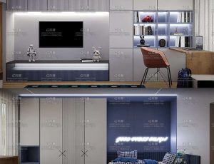 现代卧室Blender工程源文件