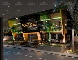 夜晚街道建筑Blender工程源文件