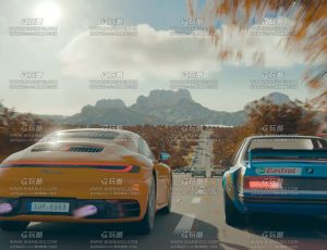 马路汽车竞速场景Blender工程源文件