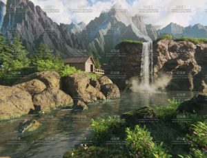 小山谷场景Blender工程源文件