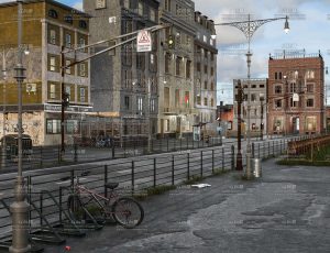 复古老街街道场景Blender工程源文件