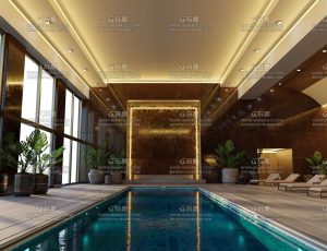 奢华高档游泳池场景Blender工程源文件