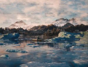 雪山冰湖场景Blender工程源文件